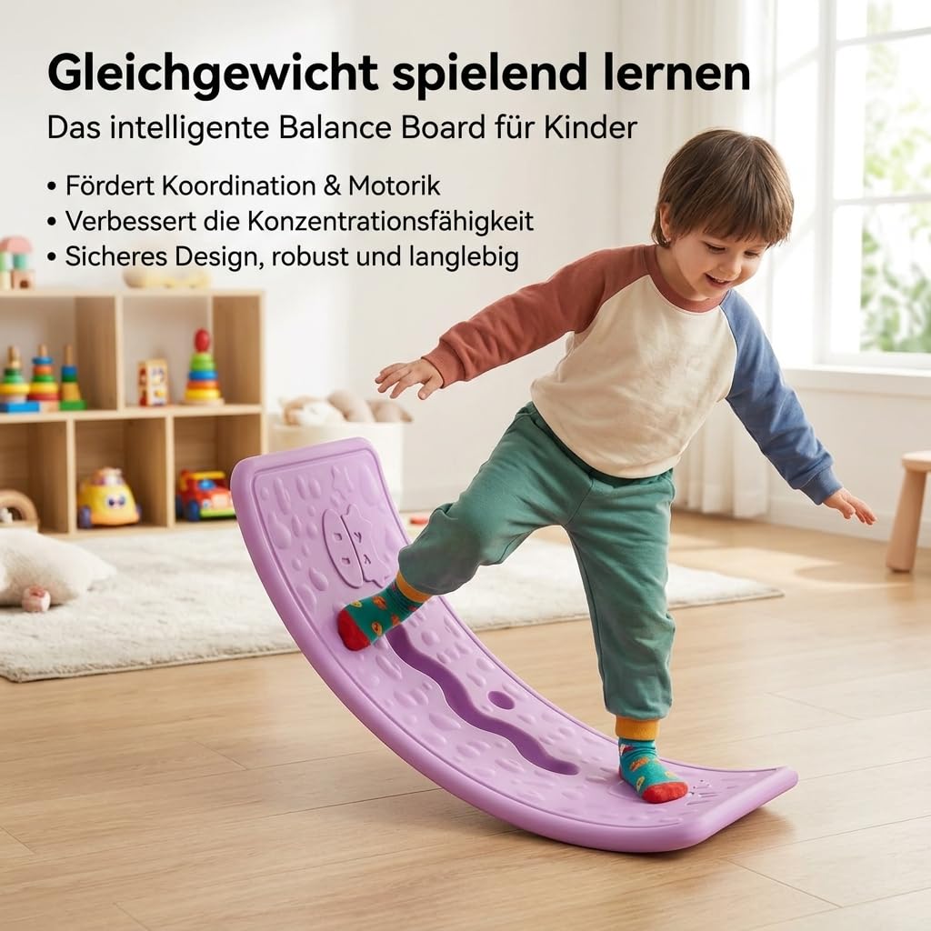 Tab de Equilibrio Curva HDPE, Antidlizante con Frenos, Grande para Niños 3-6 Años, Entrenamiento de y Concentración