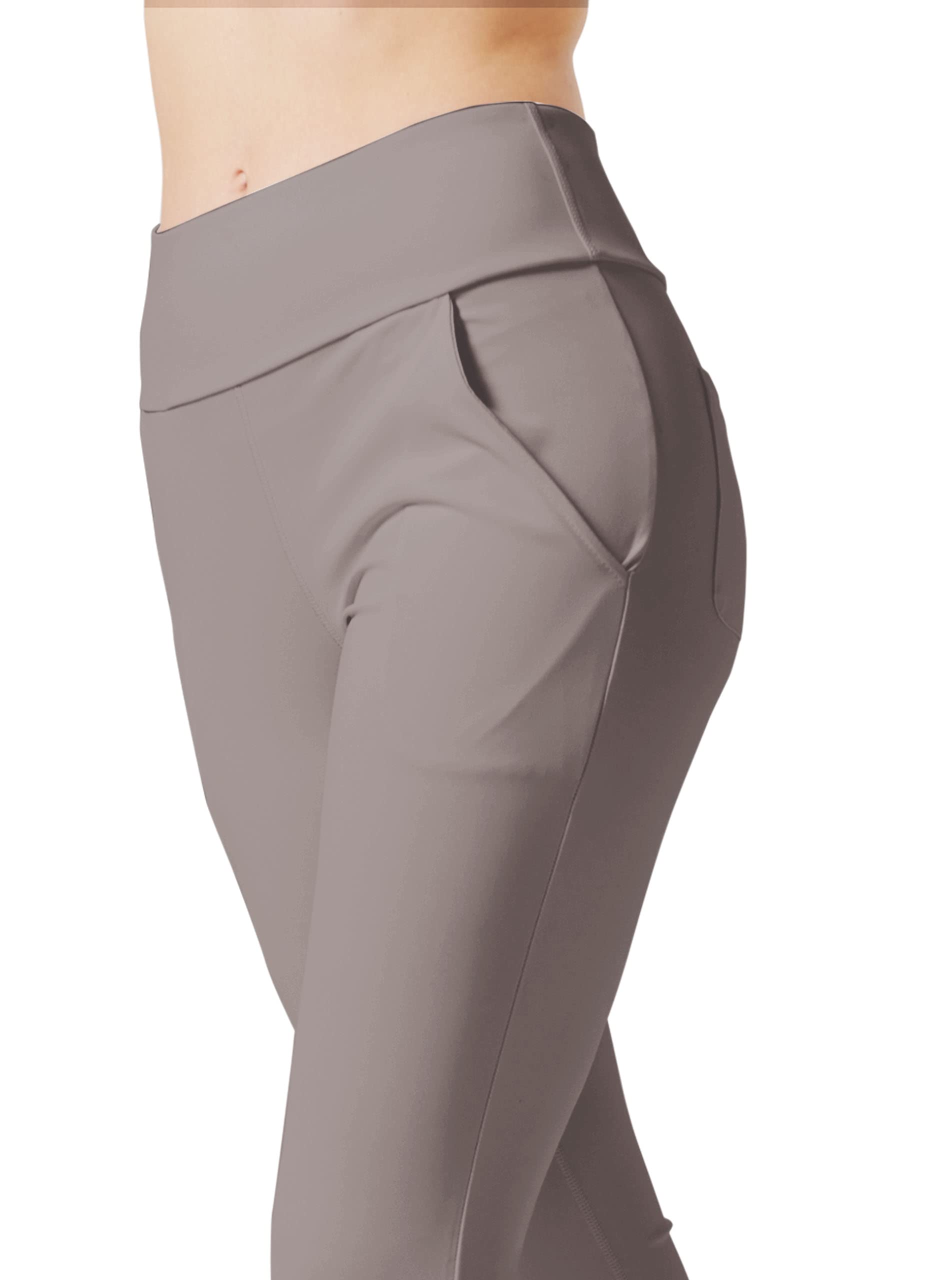 LaiEr Pantaloni da Yoga da Donna con 4 Tasche Pantaloni da Lavoro a Vita Alta 4 Vie Stretch Controllo Pancia Pantaloni Lunghi Svasati, (2 Tasche Laterali e Posteriori),