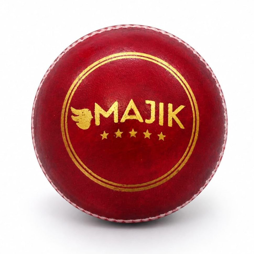 Image of Kabello Cricket Leather Ball for Tournament Game Practice Ball for Matches Water-Resistant and Hand-Stitched Leather Ball (1Pc)