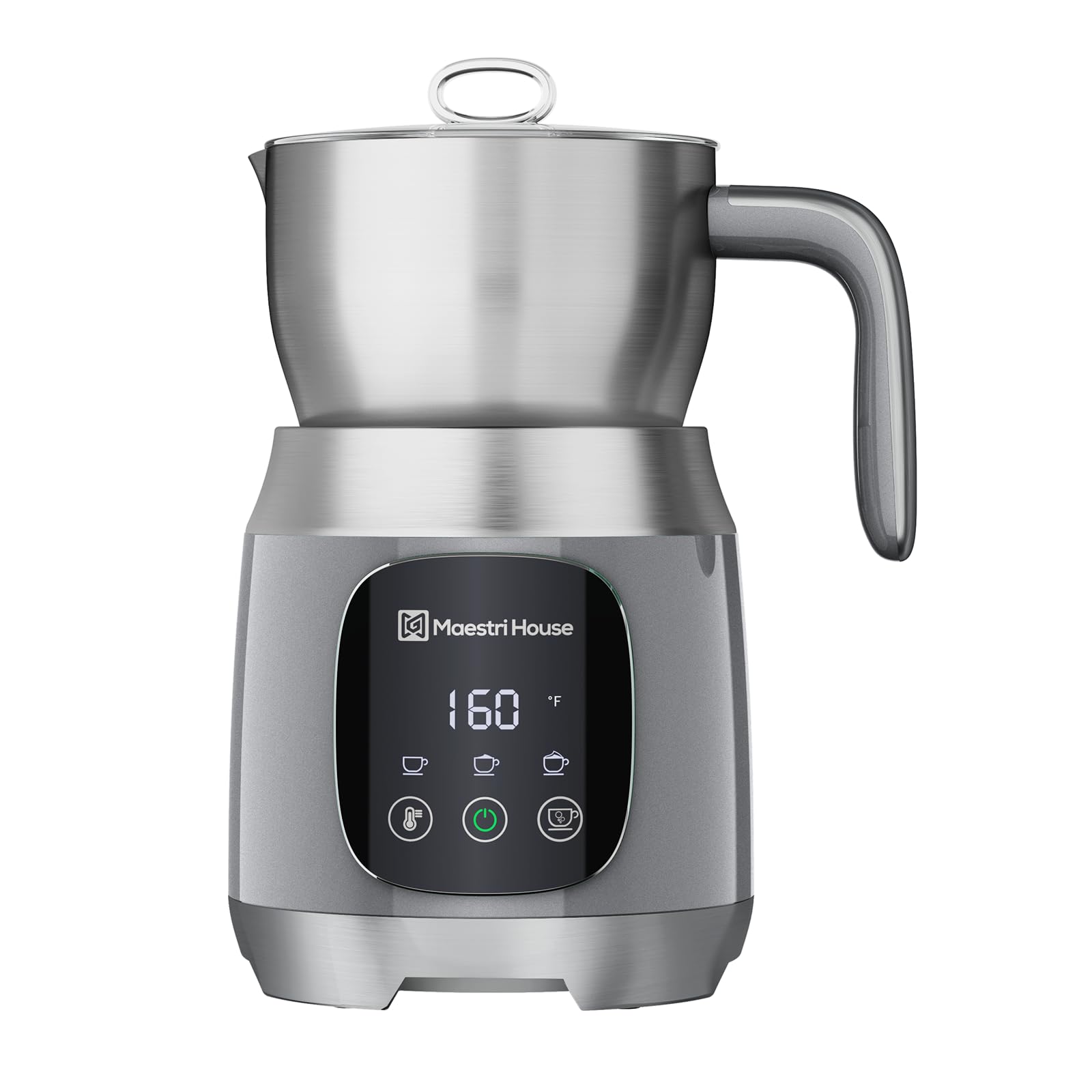 Maestri House Milk Frother, 21OZ Variable Temp and Froth Thickness Milk Frother and Steamer, Smart Touch Control Milk Warmer, Dishwasher Safe, Memory Function for Latte Cappuccino Hot Chocolate