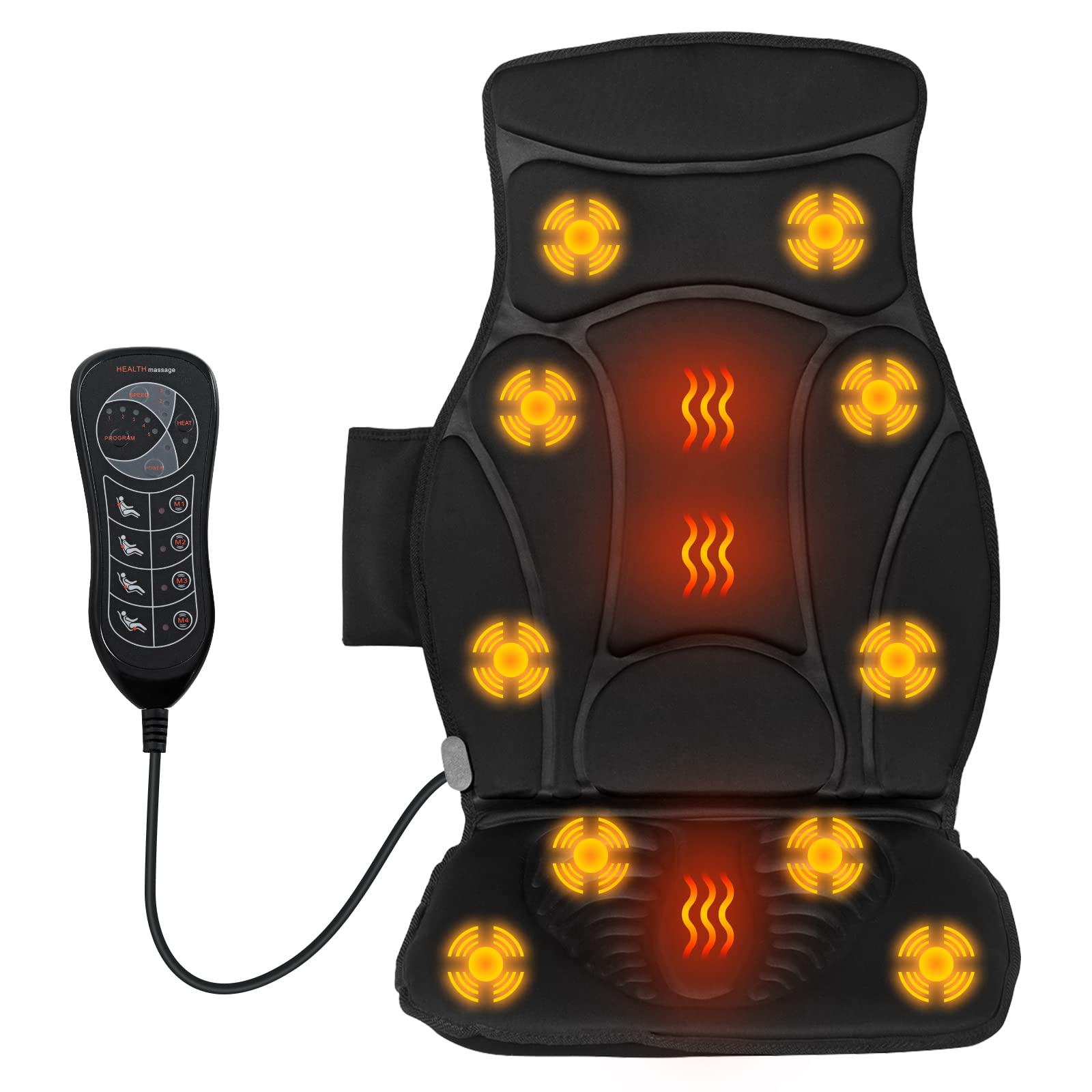 WELLHUT Massage Seat Cushion Back Massager with Heat