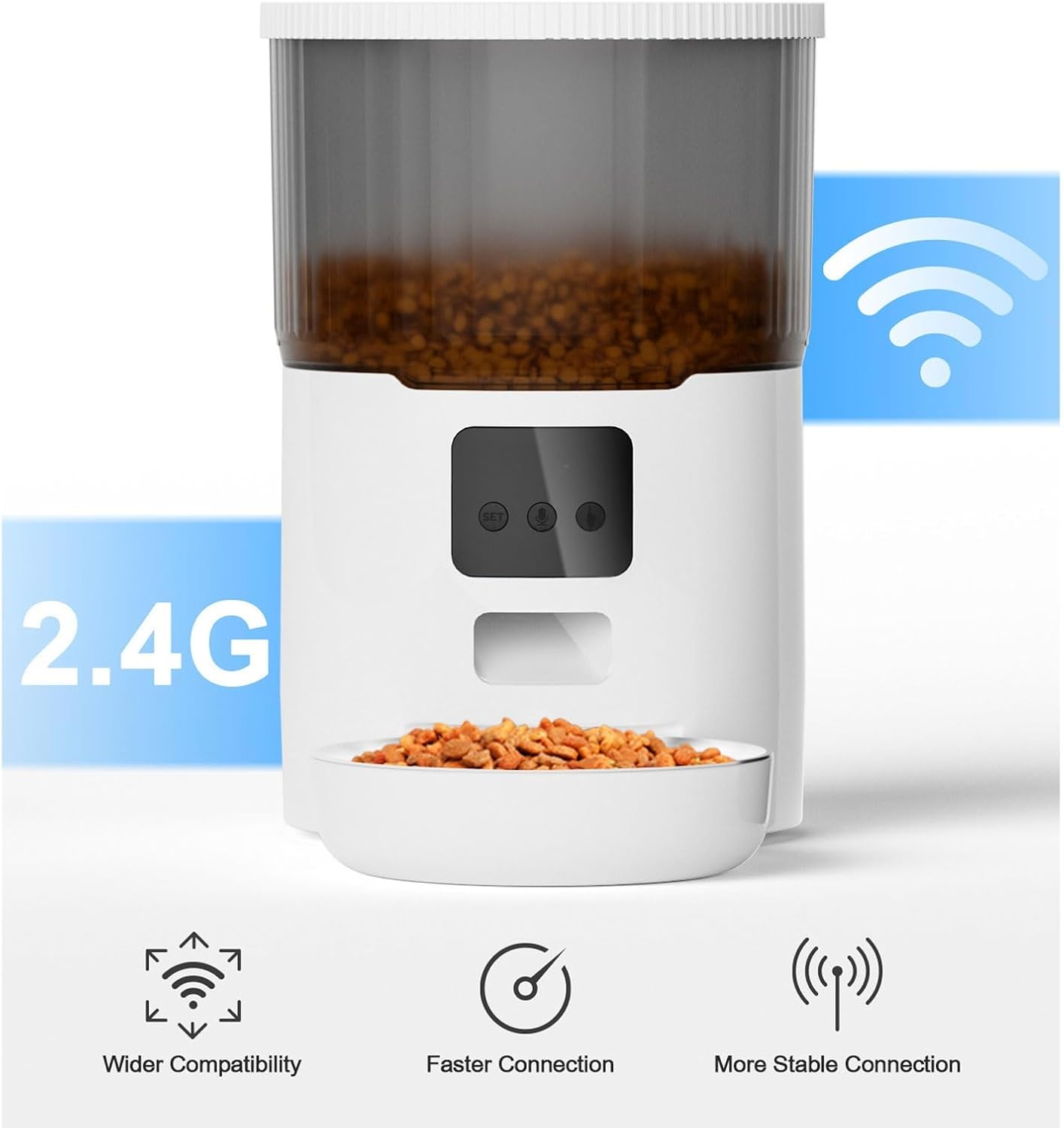 ペットフィーダー ペットスマートフィーダー 4L ペットフードディスペンサー タイマー付き定量給餌機 猫・犬用 小型犬・中型犬用 ペ