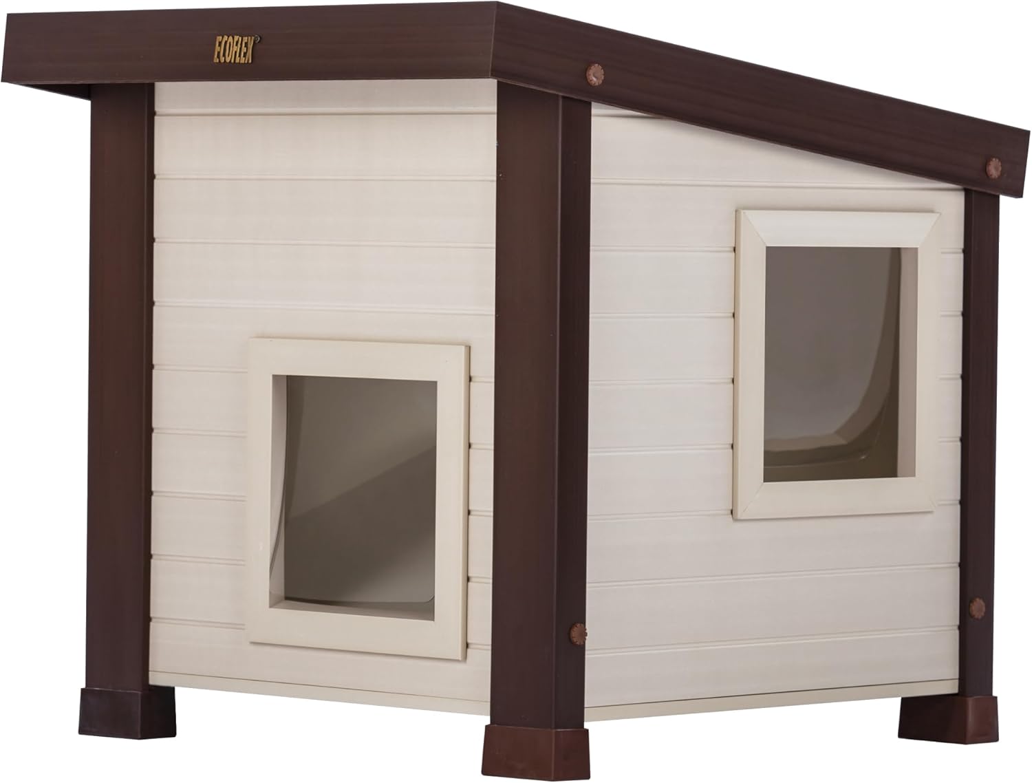 New Age Pet® ECOFLEX® Albany Outdoor Feral Cat House for Multiple Cats with Quick