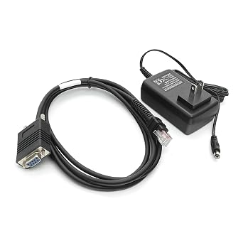 DS3678 RS232 Serial Cable with 12V Power Supply for Zebra DS3608 DS3678 LI3608 LI3678 Handheld Barcode Scanner, RJ-45 Interface to DB9 Female Connector, 6.5FT2M Straight, 9 Pin, 12V