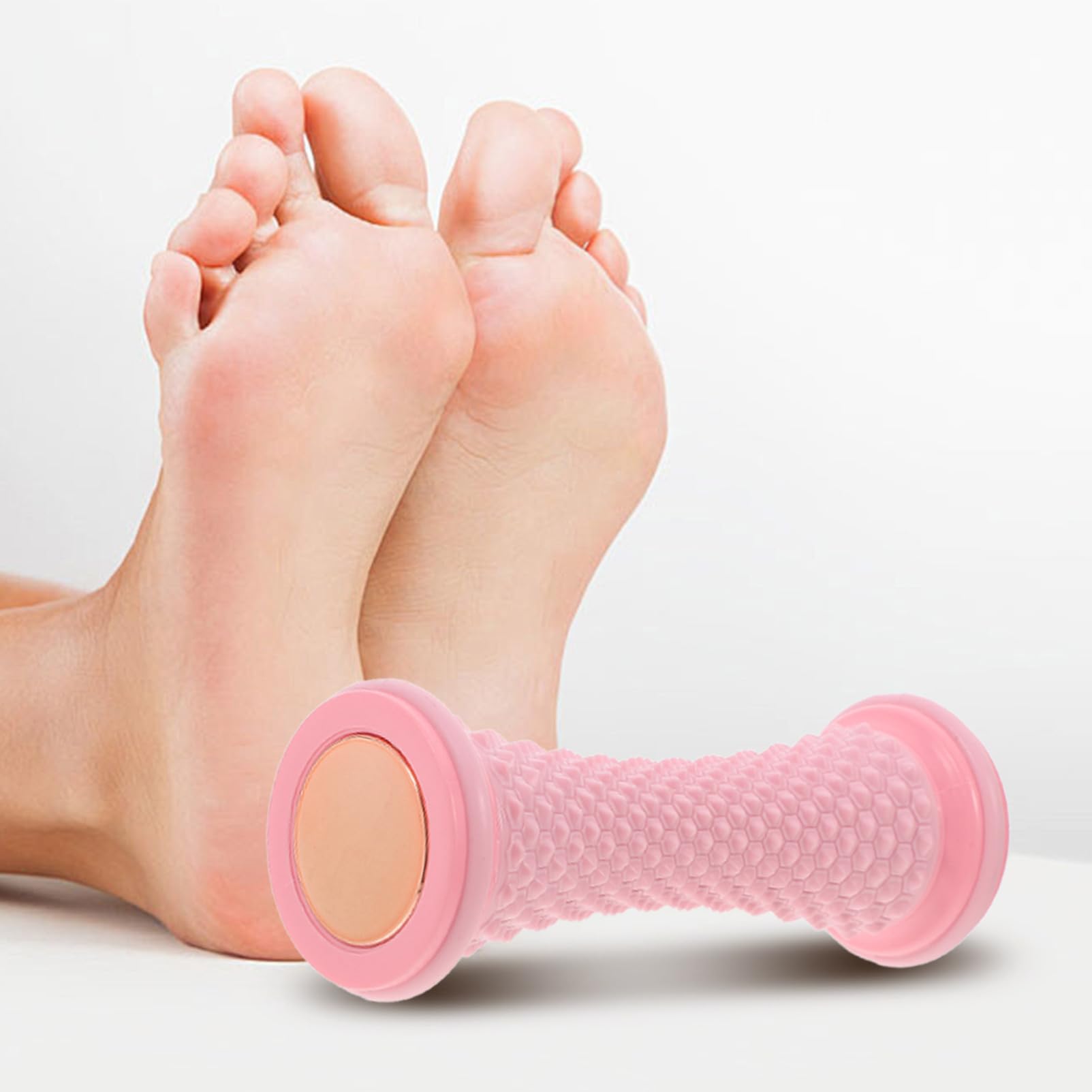 2 Stück Fußmassagegerät aus Tpr und Pvc für Fußsohlenmassage | Rosa, Tragbares Rollenmassagegerät, Manuell Nutzbar, als Fuß Yoga Rolle