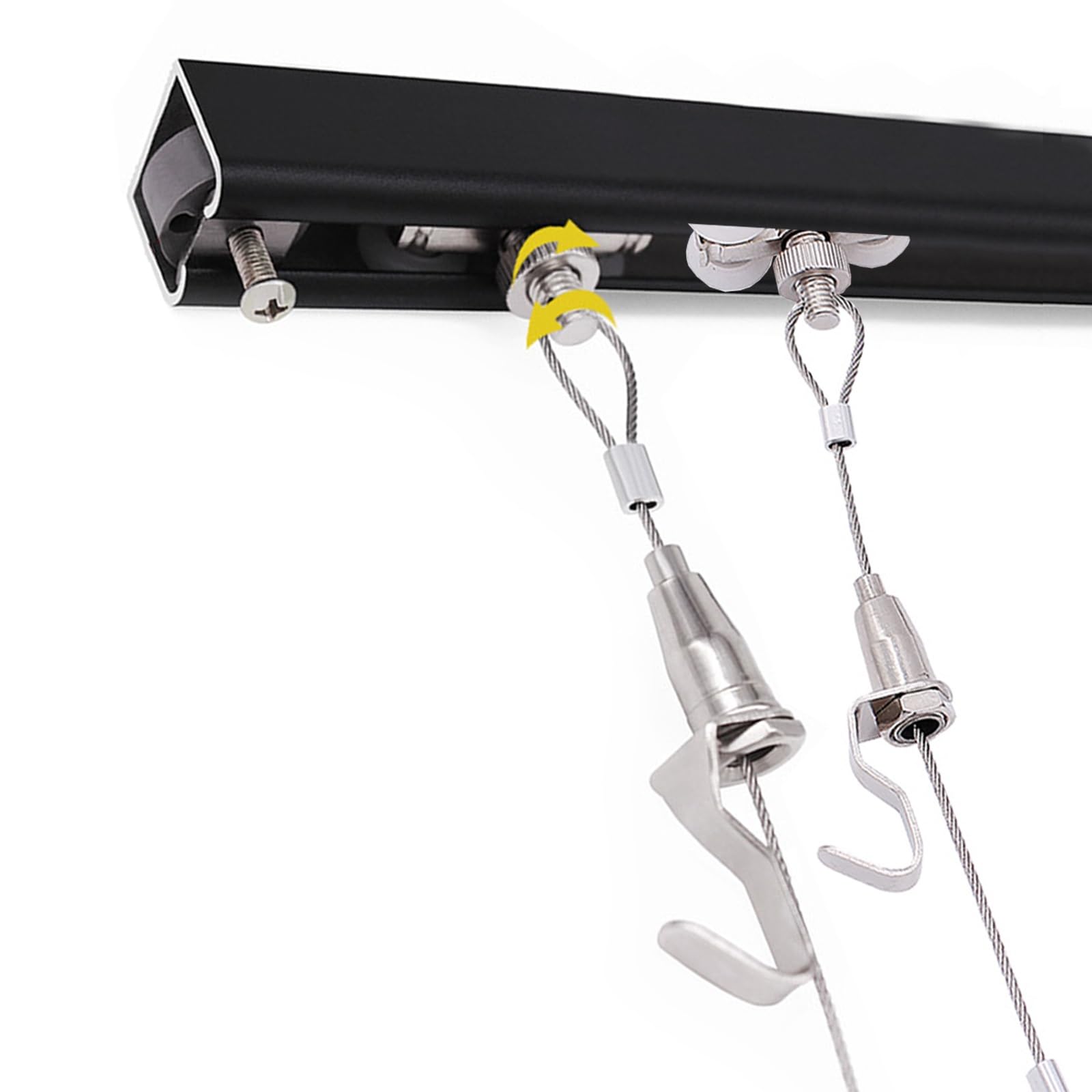 Kit de sistema para colgar cuadros, soporte de pared de techo resistente con cables de acero para exhibición de fotos en bibliotecas, museos, escuelas, fácil instalación y diseño duradero