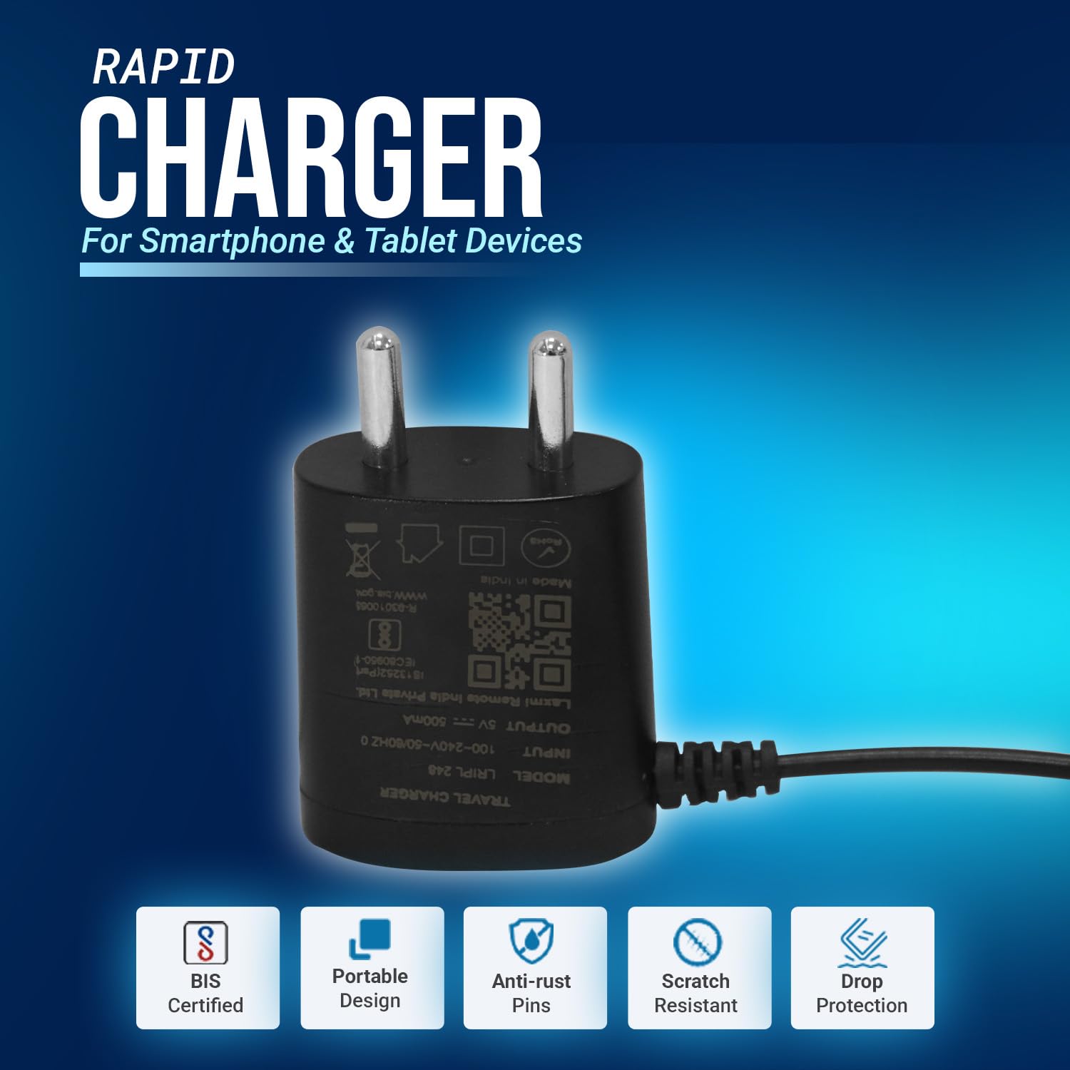 Universal 5V 500mAh Mobile Charger for Keypad Phones – Compatible with Nokia, Samsung, Intex, Lava, Jio Bharat, Feature Phones, Basic Handsets,Reliable Low Power Charging Adapter- (Micro Cable) — Amazon image 4