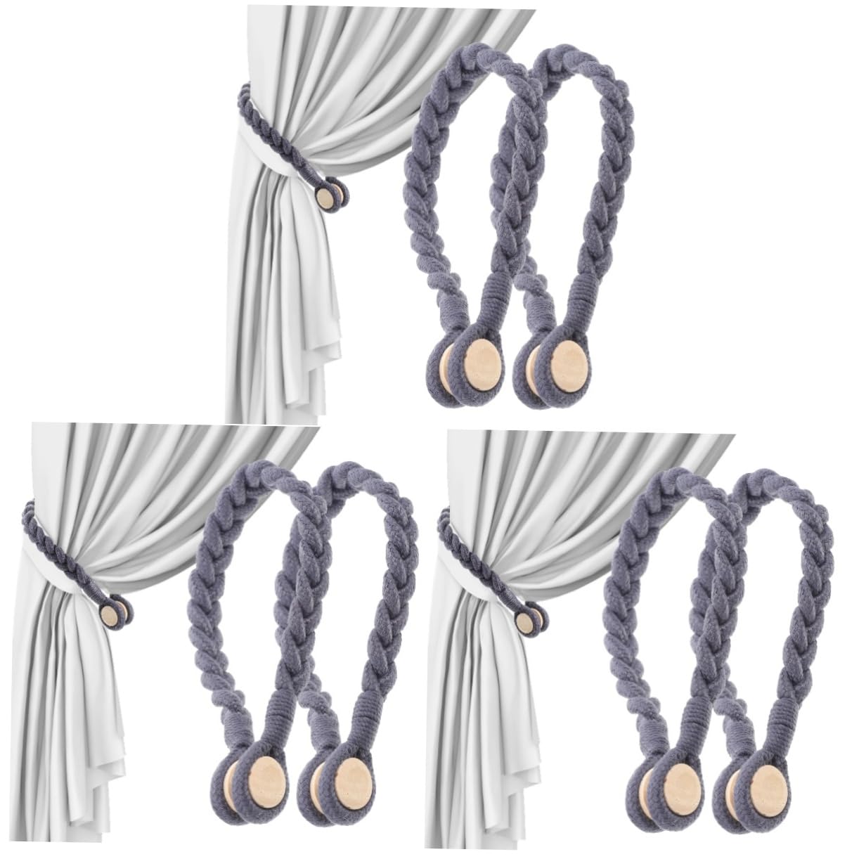 Cabilock 6pièces Embrasses Magnétiques pour Rideaux Lot de Accessoires De Décoration Et Attaches Pratiques Et Élégantes pour Voilages Et Rideaux Moderne