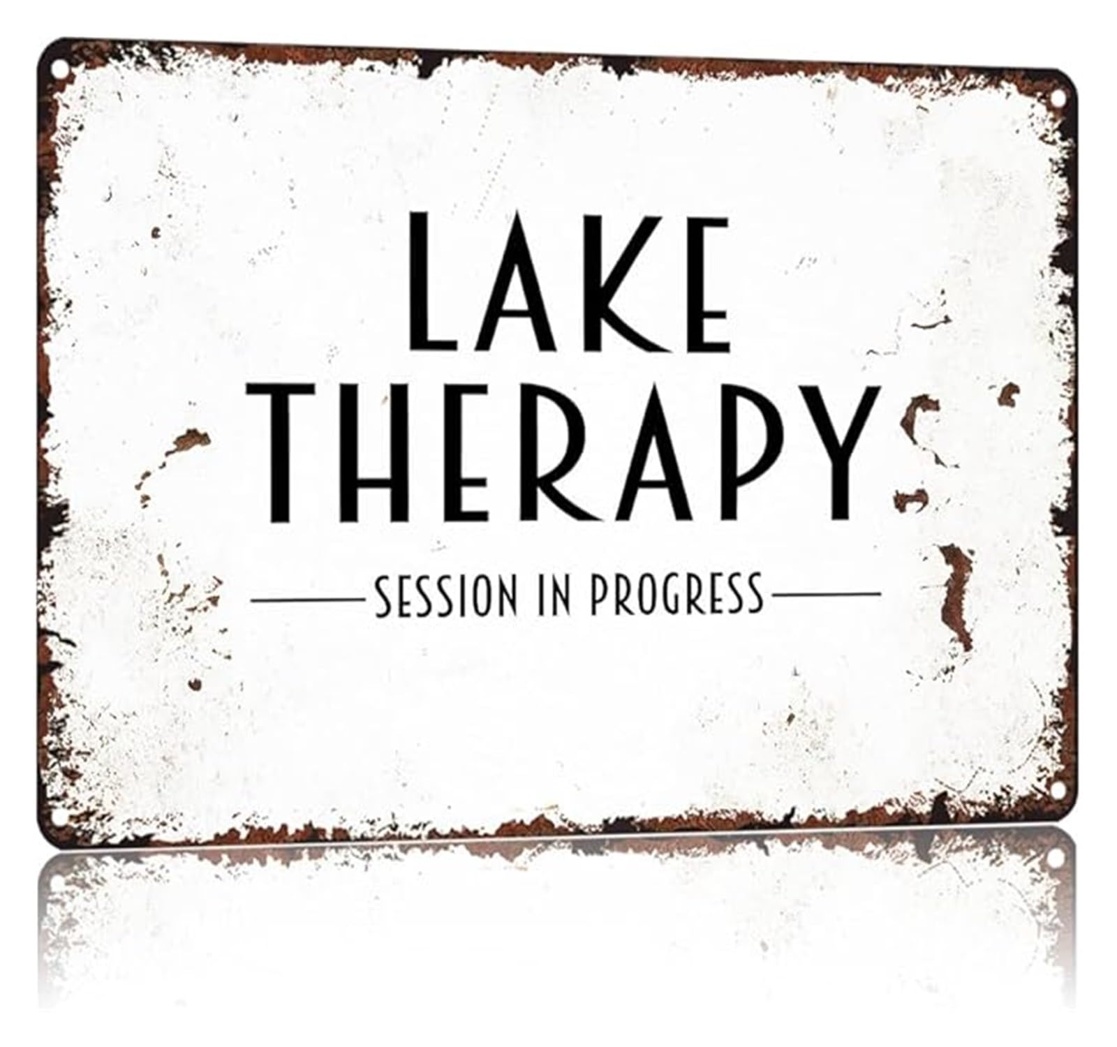 IDGTTLDF Lake Session In Progress Funny Metal Tin Sign Vintage Bathroom Humor Wall-Art for Cabin 8 X 12 in