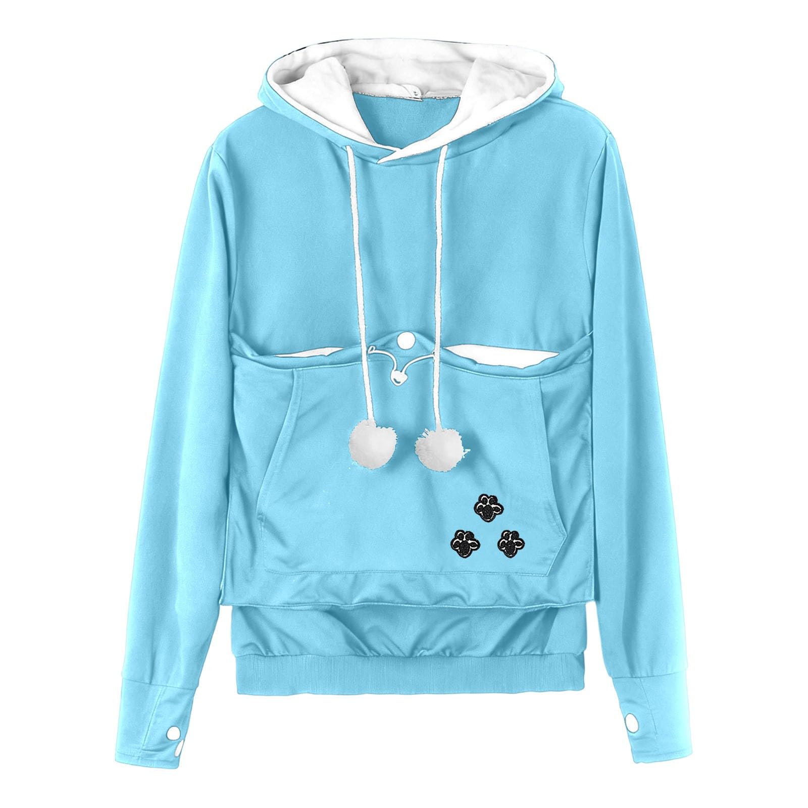 Sudadera con Capucha de Invierno con Bolsillos Grandes, Jersey de Forro Polar Acogedor, Top Informal para la Temporada de otoño