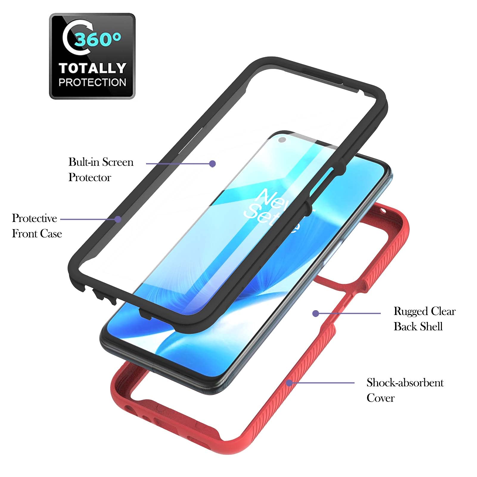 SIMao Custodia per Oppo A54 / A74 5G Cover 360 Gradi Protettiva