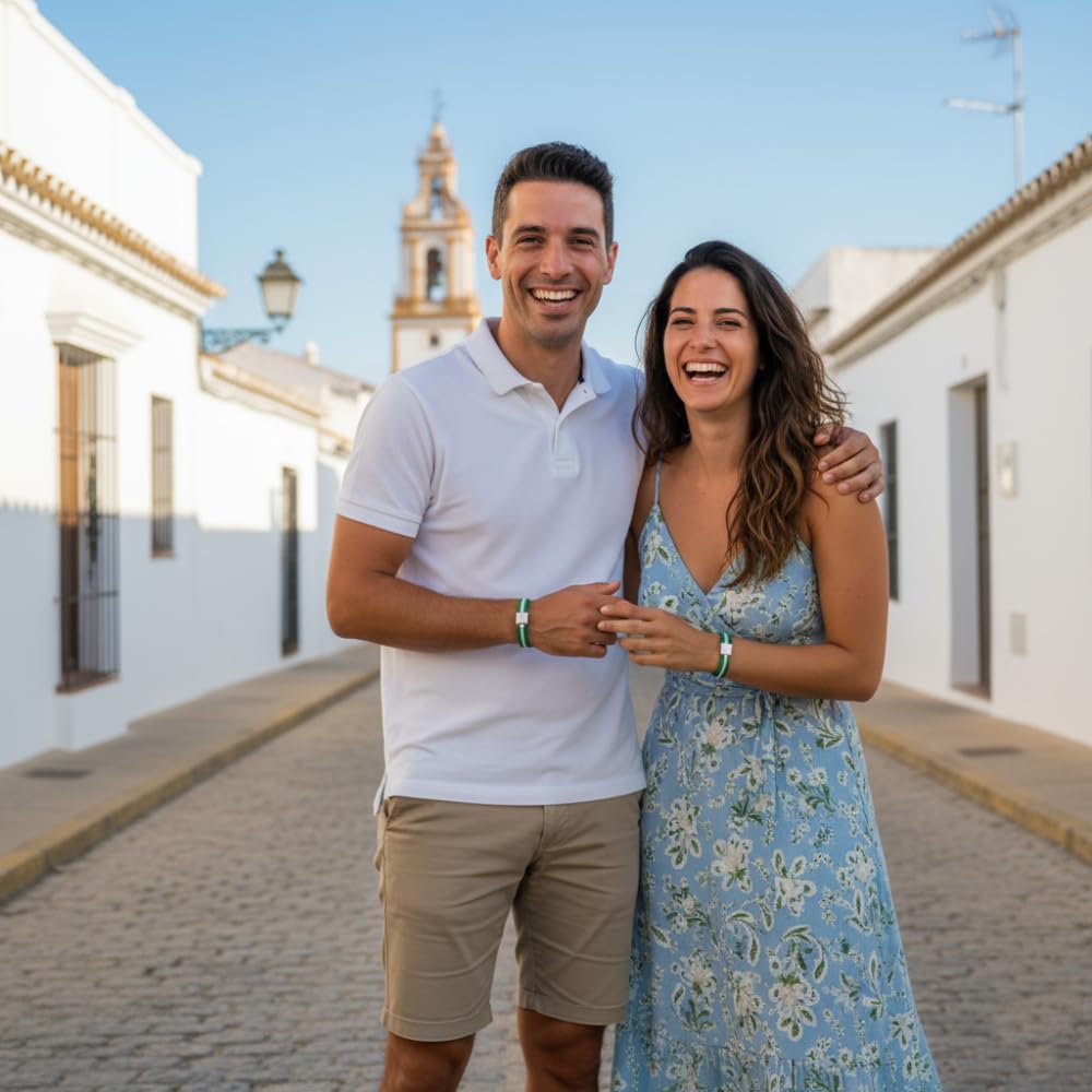 BDM Pulsera y Llavero Bandera Andalucía, Cinta Elástica Andaluza