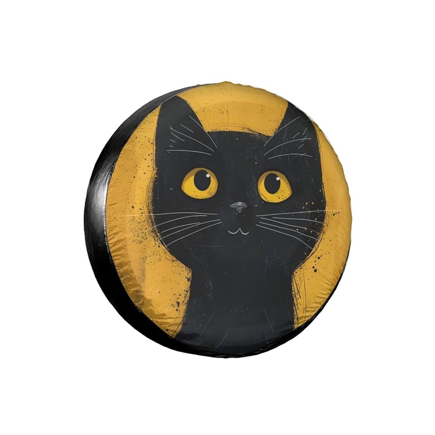 Amazon.co.jp: 黒猫 ネコ柄 猫柄 車用 タイヤカバー 背面 スペア