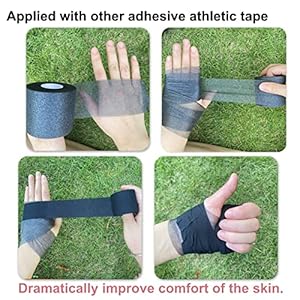 Pre Wrap Tape Athletic,3 Rolls X 22 Yards Black Prewrap Headbands for Hair,Foam Underwrap Sports Wrap Pre Wrap Tape Athletic3 Rolls X 22 Yards Black Prewrap Headbands for HairFoam Underwrap Sports Wrap