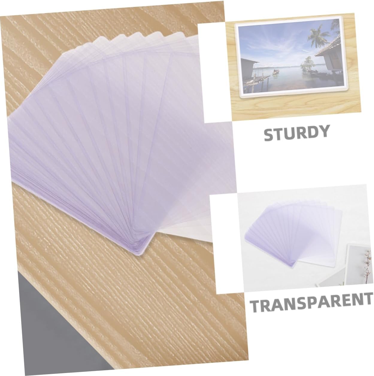 50pcs Card Holders Hard Sleeves for Protecting and Displaying Postcards Photos Cards Lightweight Design for Efficient Storage Clarity