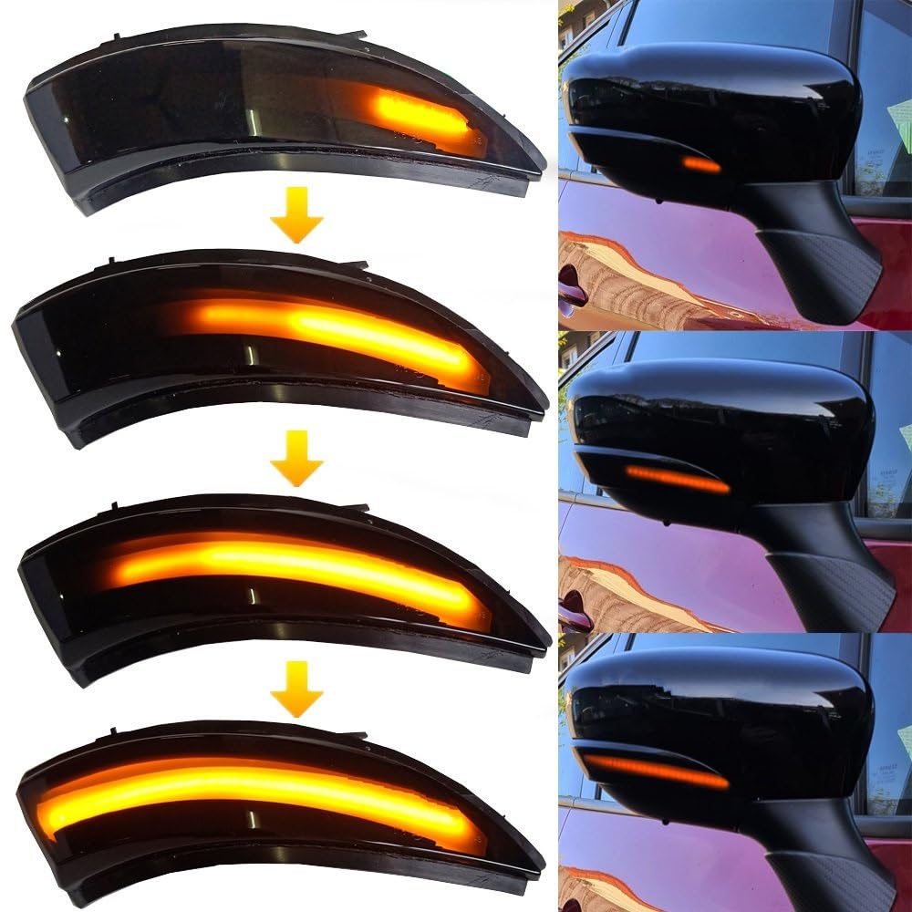 Hacreyatu Indicatori di direzione dinamici a LED nello specchietto retrovisore per Renault Megane 4 IV Talisman Clio 5 V