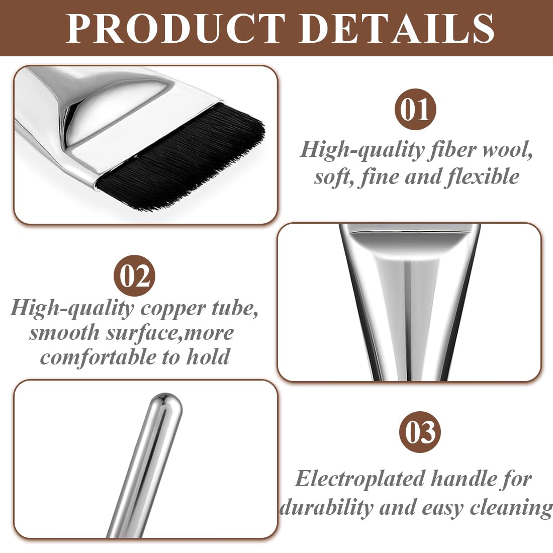 2pcs pennelli per trucco, fondotinta, pennello piatto, pennello per trucco, ideale per fondotinta cremoso, cipriato o liquido