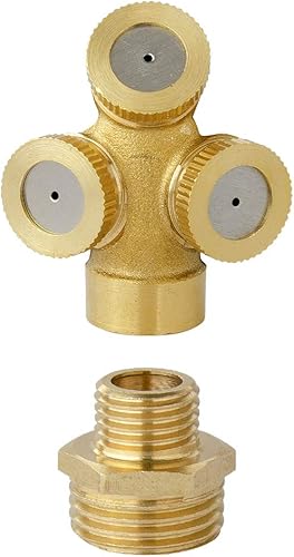 Miniatura 22 de Feelers Boquilla de pulverización de latón, 1/2 pulgada BSPF 4 agujeros pequeño atomizador rociadores de jardín sistema de riego agrícola adaptador
