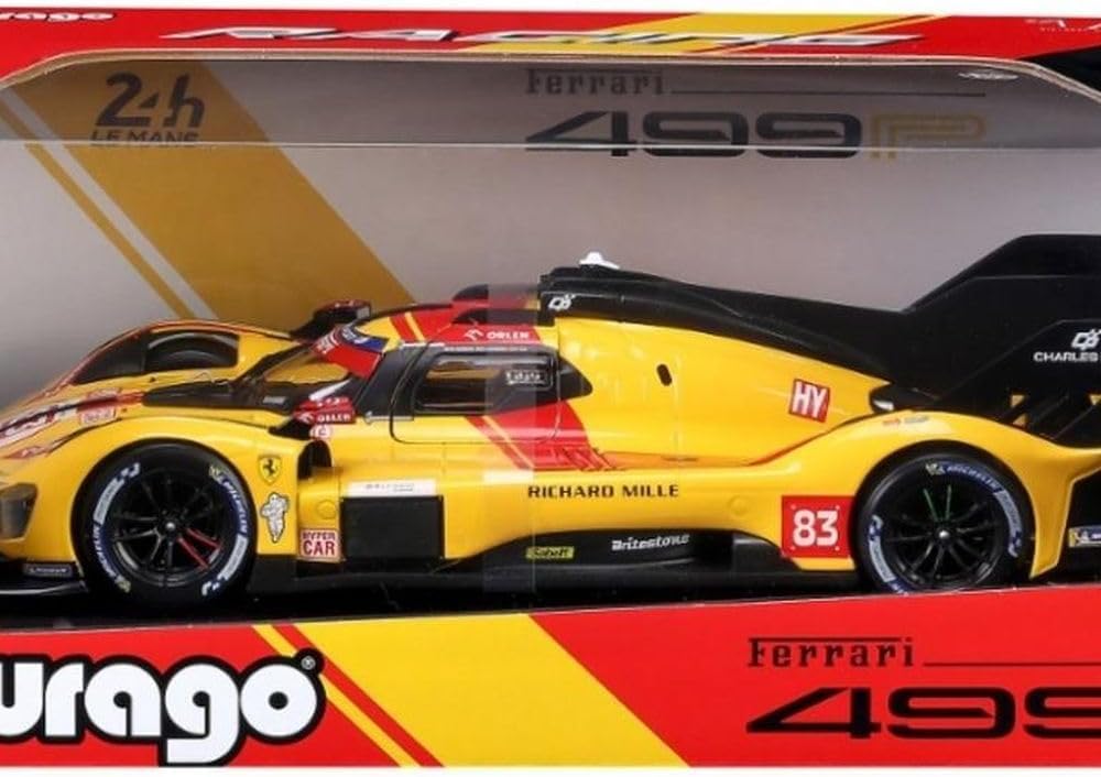 Bburago – Ferrari 499P 24H LMH Hypercar 2025#83, model diecast, skala 1:18