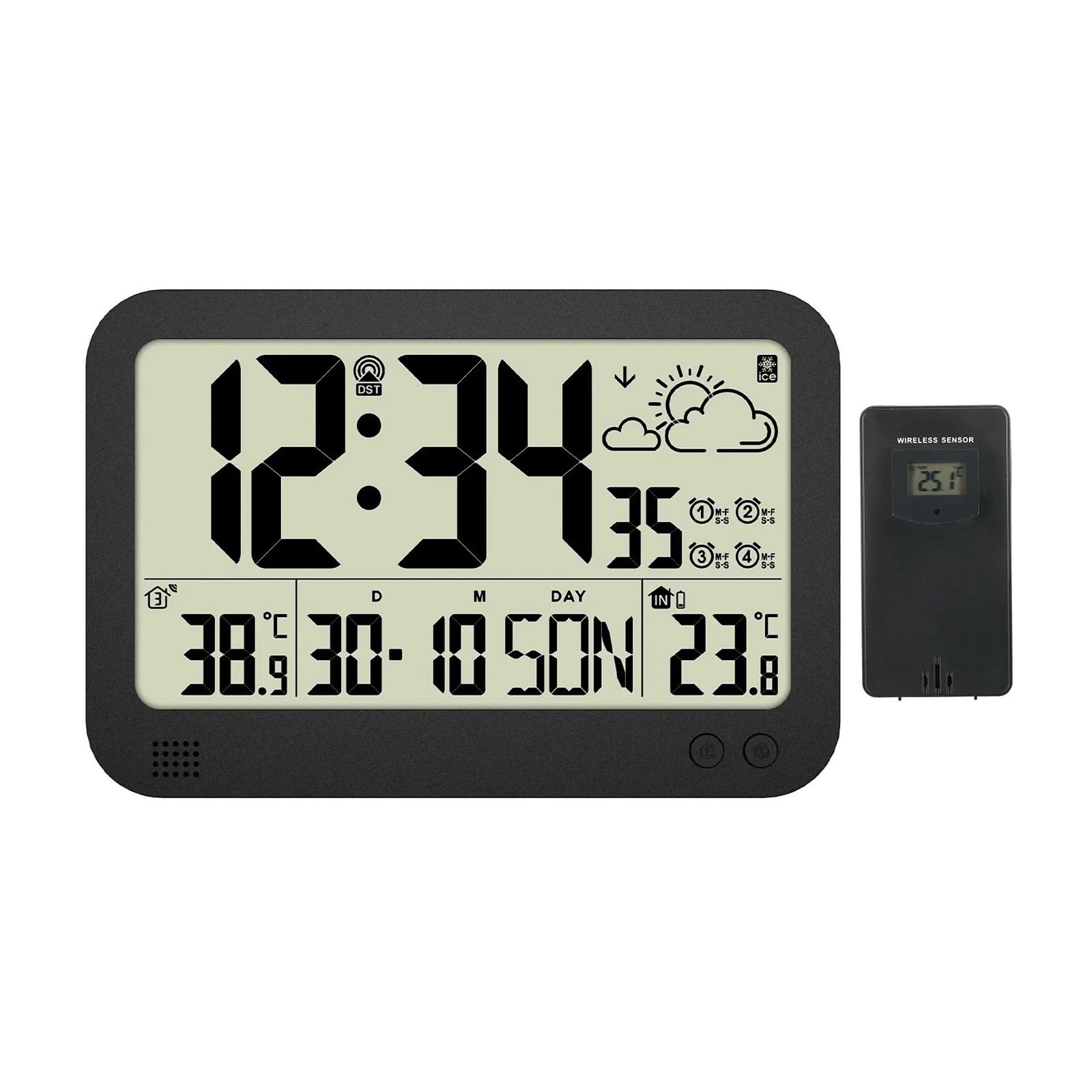 Stazione meteorologica termoigrometro Wireless per Interni ed Esterni, termometro per Temperatura e umidità, retroilluminazione Regolabile con sensore remoto