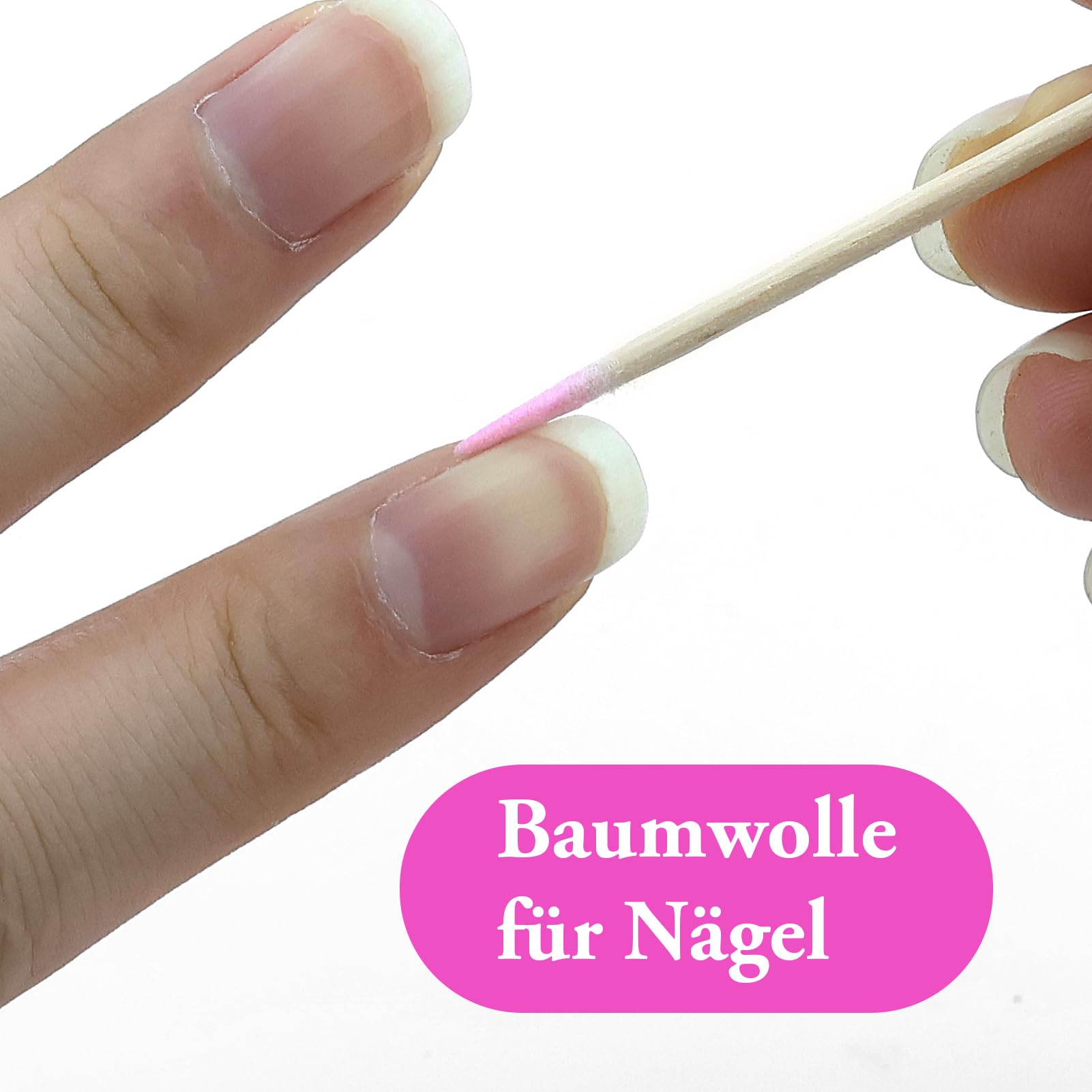 Lot de 200 cotons-tiges de 7 cm avec pointe pointue, bâtonnets de nettoyage en bois pour tatouage, sourcils, ongles (rose)