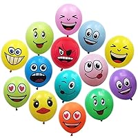 Smiley Face Balloon, 50 Pcs Emoji Latex 12\" Balloons,Emoji Balloons Latex,Colorful Smiley Design Latex Balloons Funny Cute Decoration Suitable for KIds Boys and Girls Birthday Party Decor Supplies