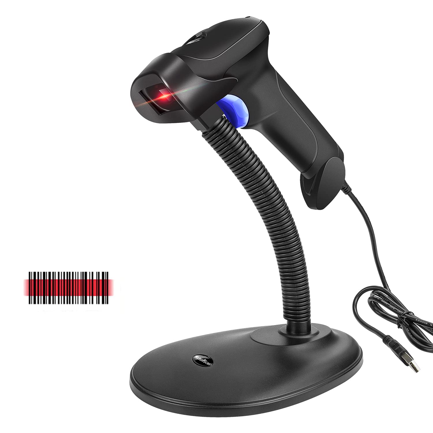 NetumScanBluetooth CCD Bar Code Scanner with Stand, 3-in-1 Handheld Automatic 1D Barcode Reader Barcode Scanner for Computer, Tablet, iPhone, iPad, Android