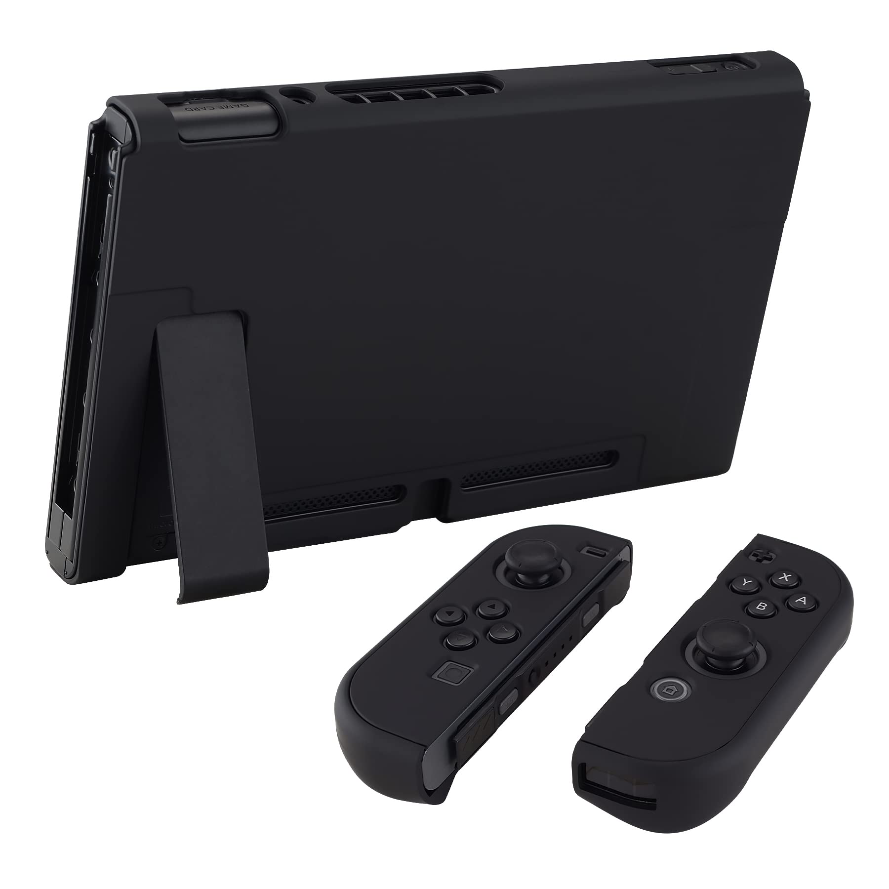 eXtremeRate PlayVital Cover Custodia Protettiva per Nintendo Switch, Copertura Rigida Case Separabile Accessori per Joycon Controller Console, Nero