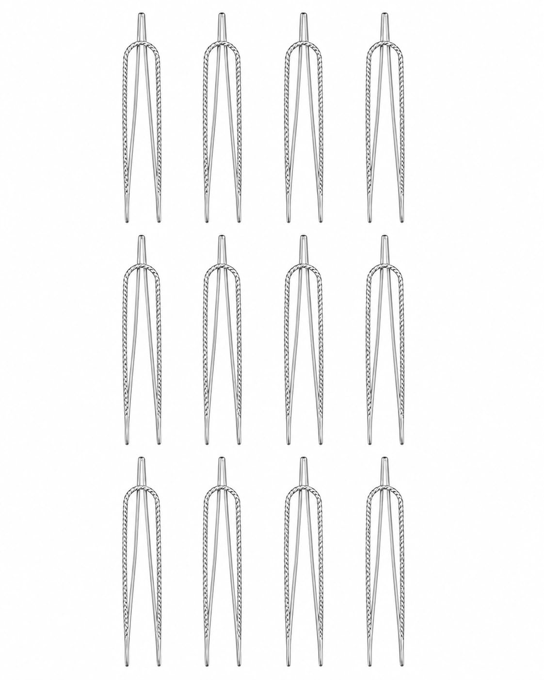 Saree Pleat Pins U Shape Pins Women & Girls 60mm, Twisted Design Pack of 12-picture-21