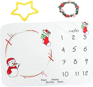 Toddmomy Cobertor Marco Recém-Nascido Adereços Cobertor Recém-Nascido Swaddle Bebê Marcos Miliários Gráfico Cobertor Marco Recém-Nascido Berçário Decorações De Fotos Tapete De Bebê