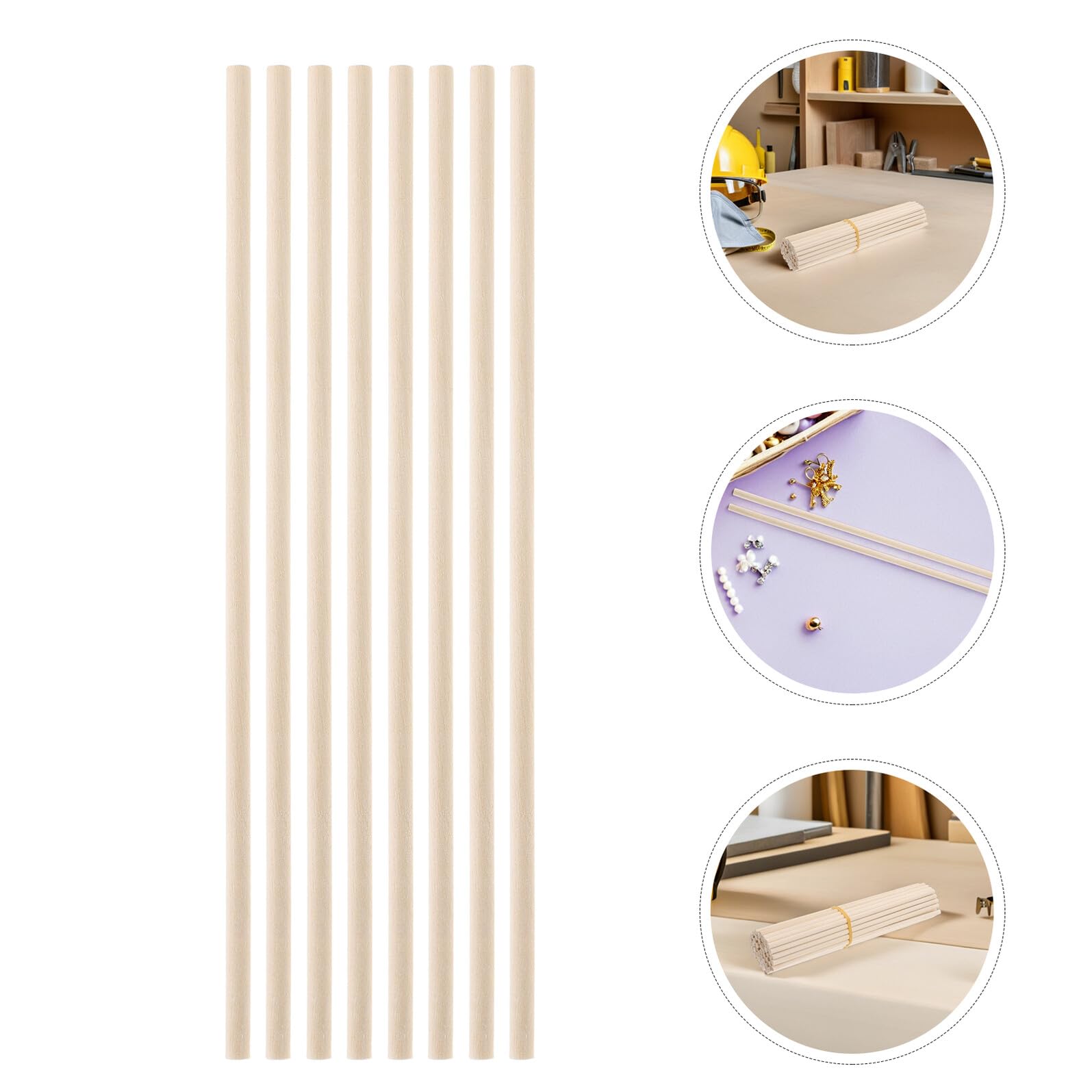 Holibanna 150piezas Palitos de Madera Hechos Mano Varillas de Madera Redondas sin Terminar Palitos de Helado para Manualidades Decoración de Tartas Pasadores Naturales para Manualidades