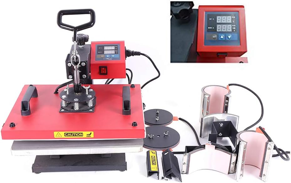 INTBUYING 6in1 Combo Heat Press Transfer Machine Vinyl Cutter Plotter Printer Paper HTV Plate Mug Tape T-Shirts Jigsaw Puzzle Business Bundle : Office Products