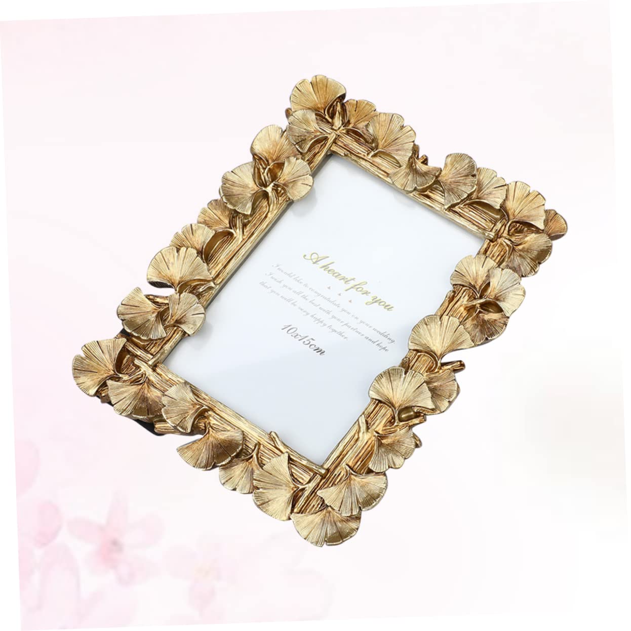 Alipis Cornice Foto Decorativa in Resina Foglia di Ginkgo Biloba Oro