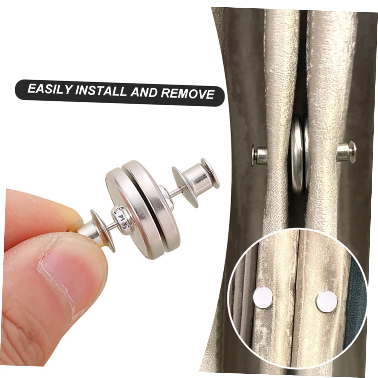 Alipis 24paires Boucles Magnétiques pour Rideaux Attaches Antifuites Faciles à Installer Et Réutilisables pour Décoration De Fenêtre Toutes
