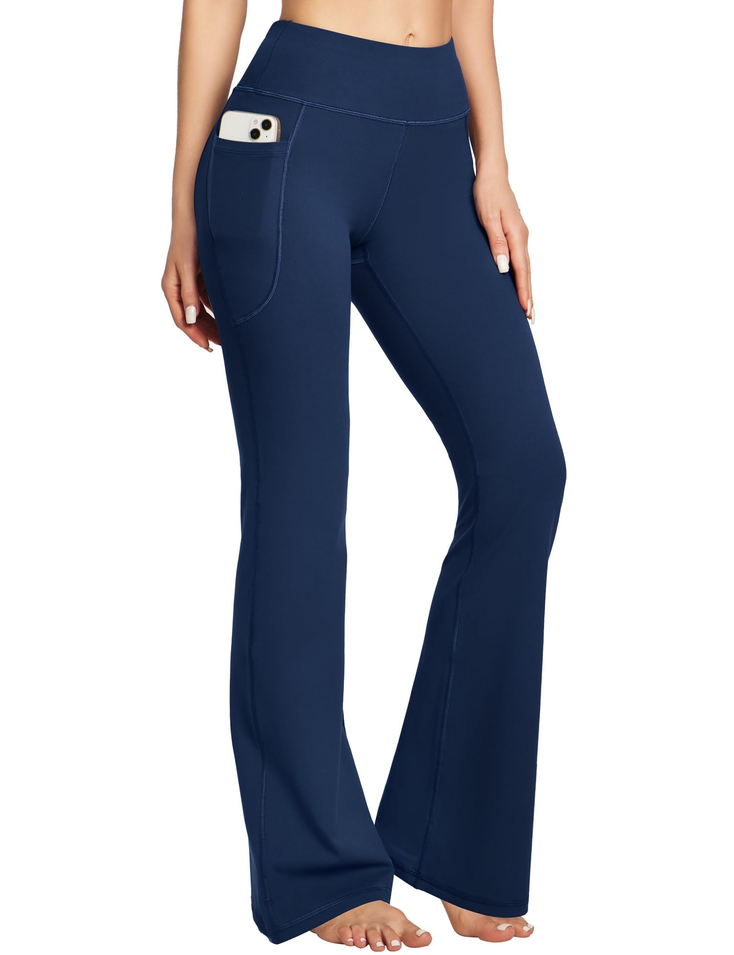 Heathyoga 28''/30"/32" Yoga Pants Women Wide Leg Yoga Pants with Pockets for Women Flare Leggings Bootcut Work Dress Pants X-Large Darkblue