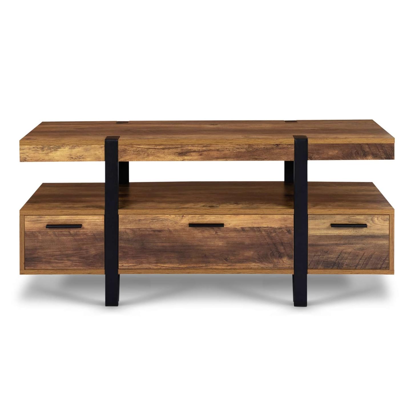 IDMarket - Mueble para TV de 113 cm Austria con cajones de madera con patas de horquilla