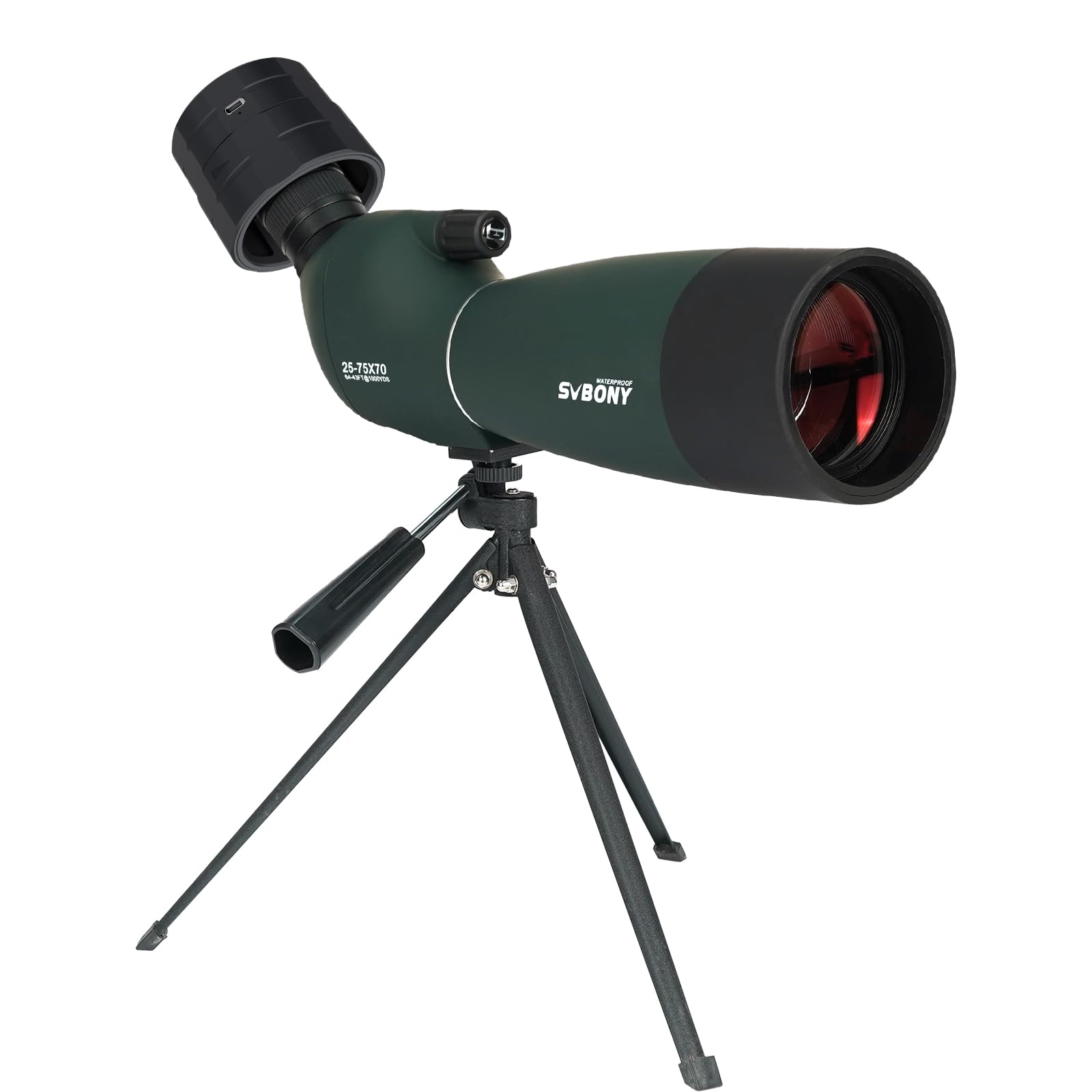 Svbony SV28PLUS 25-75x70 mm Luneta Obserwacyjne, z SC002 WiFi Kamerą, BAK4 A5 Kolorze Czerwonego Wina FMC Powłoka Obiektywu, Adapterem Telefonu Torba Na Statyw, Do Obserwacji Ptaków Fotografii