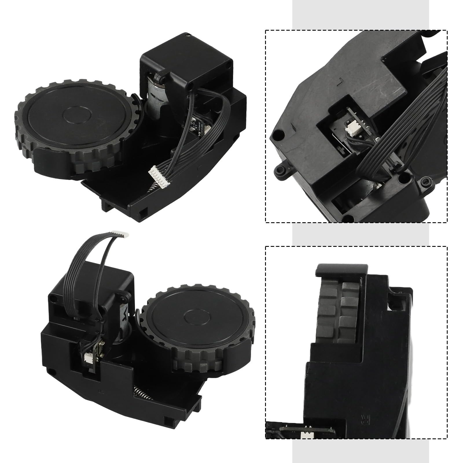 Motore ruota sinistra o destra per aspirapolvere robot HONITURE Q6 Pro, ruota di ricambio in plastica resistente, facile da montare