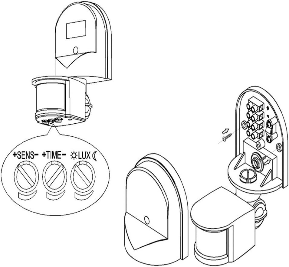 Maclean Energy MCE25 Security Light PIR Motion Detector Auto Switch Security Sensor Long Range Wall Mounted 8
