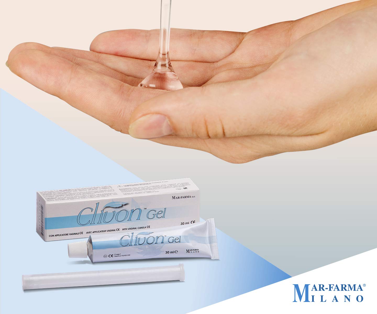 Clivon Gel - Gel Vaginale Utile in caso di Secchezza Vaginale - Proprietà Lenitive e Umettanti - Tubo da 30 ml, con Applicatore Incluso