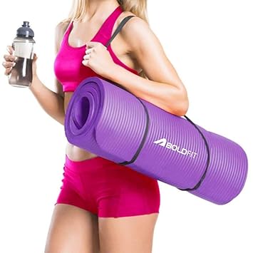 Boldfit Yoga Mats for Women and Men NBR Material with Carrying Strap, Extra Thick Exercise Mats for Workout Yoga Mat for Women for Workout, Yoga, Fitness, Exercise Mat Anti Slip Yoga Mats - image, photos