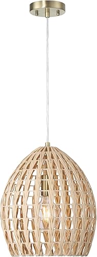 Miniatura 9 de Persephone - Lámpara de techo de ratán tejida a mano y metal, natural