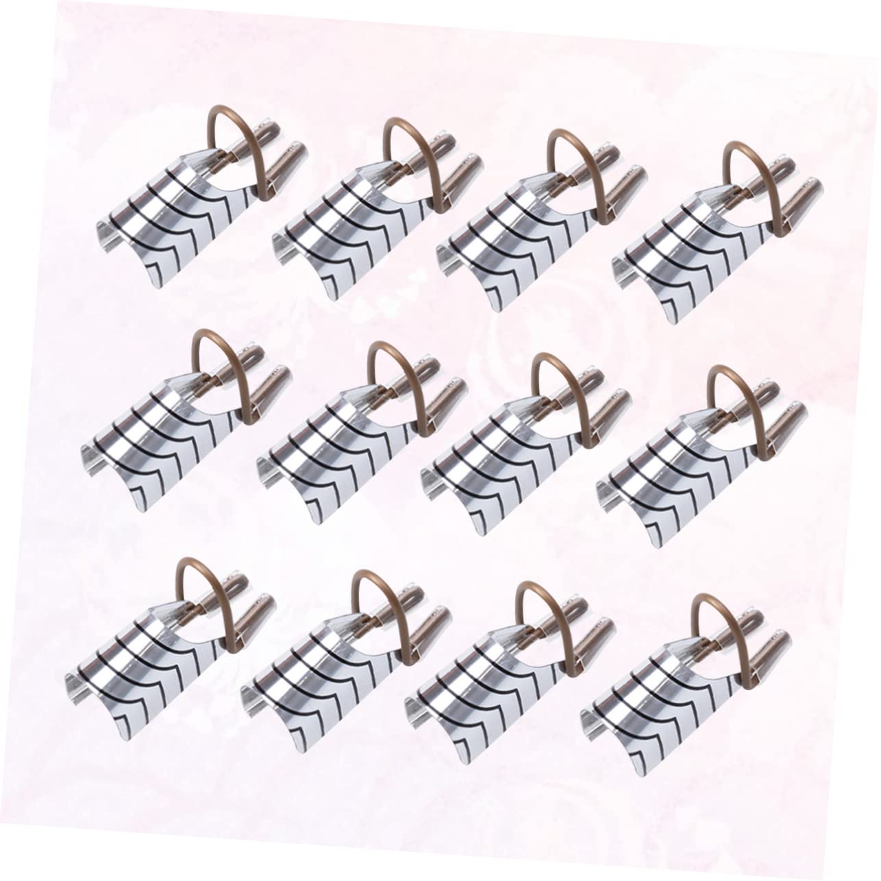 Healvian 45pezzi Forme Per Unghie Alluminio Riproponibili e Pratiche Per Estensione Unghie Strumento Per Nail Art Per Manicure Argento