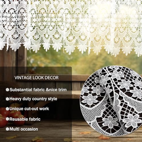 Molaxhome DC1A174 Homey Sheer Embroidered Flowers Leaves Vine Window Treatment Valance Great thumb #1