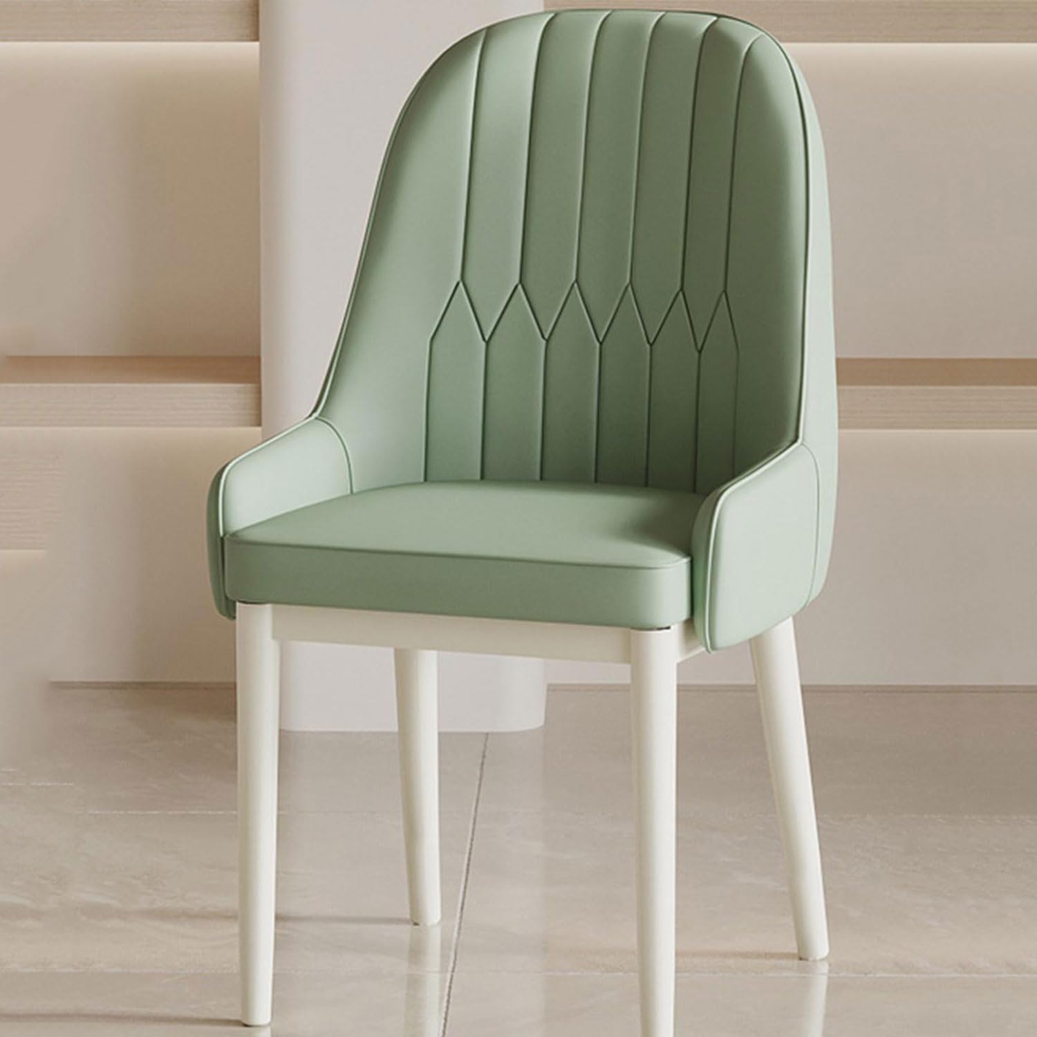Chaise Salle a Manger Confortable à Siège Rembourre Epais et Revêtement Cuir Facile à Nettoyer