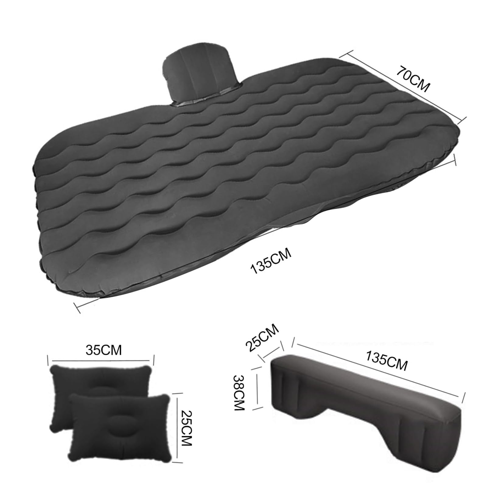 Materasso Gonfiabile per Auto per Ford Explorer (2024-2025) | Letto da Viaggio Campeggio con Pompa Elettrica, Floccato, 135x70 cm