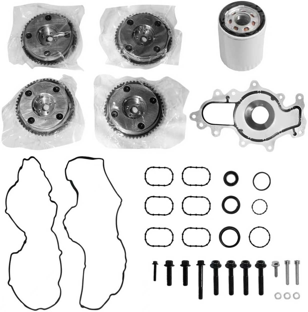 Engine Timing Camshaft Phaser Kit Compatible with Ford Expedition 2018-2024 F-150 2018-2020 Replace ML3Z6256A ML3Z6C525A HL2Z6C590A