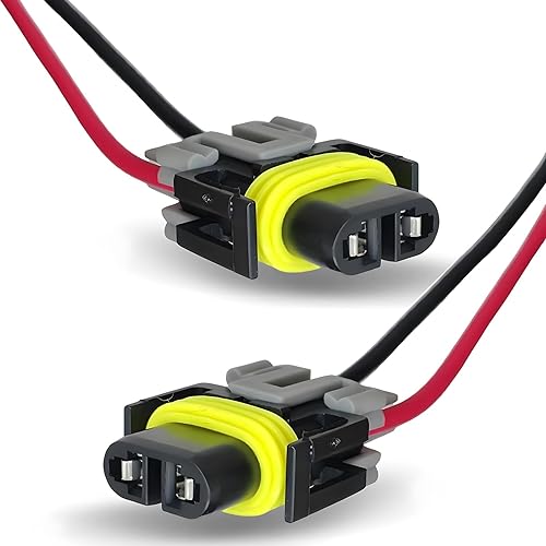 leediga Pack-2 - Conector de arnés de luz antiniebla con cable, enchufe adaptador de coleta impermeable H11, DJ7028Y-2.8-21, accesorios universales
