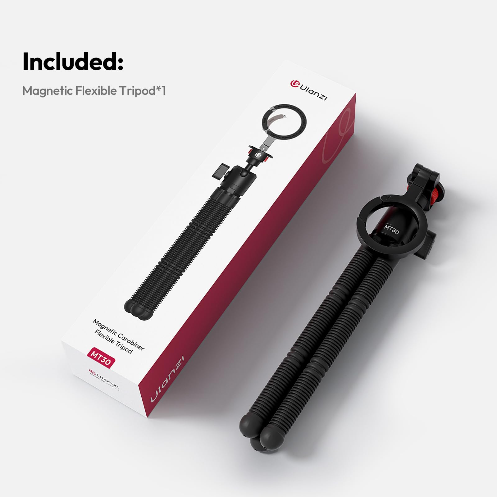 ULANZI Trépied Octopus Magnétique Flexible, Mini Perche à Selfie, Support de Téléphone et DSLR Pliable avec Filetage 1/4", Compatible avec iPhone 16 15 14 13 12, Les Appareils Pphoto, MagSafe