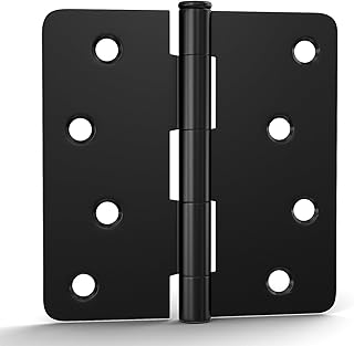 Haidms 18 Pack Black 4 Inch Exterior Door Hinges with 1/4" Radius Corner